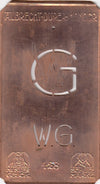 WG - Kleine Monogramm-Schablone in Jugendstil-Schrift