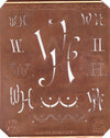 WH - Alte Kupferschablone mit 7 verschiedenen Monogrammen