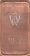 WJ - Alte Jugendstil Stickschablone - Medaillon-Design