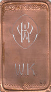 WK - Alte Jugendstil Stickschablone - Medaillon-Design