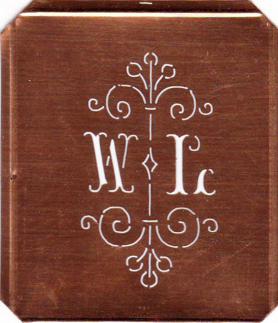WL - Besonders hübsche alte Monogrammschablone