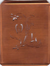 WL - Hübsche, verspielte Monogramm Schablone Blumenumrandung