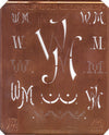 WM - Alte Kupferschablone mit 7 verschiedenen Monogrammen