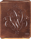 WN - Antiquität aus Kupferblech zum Sticken von Monogrammen und mehr