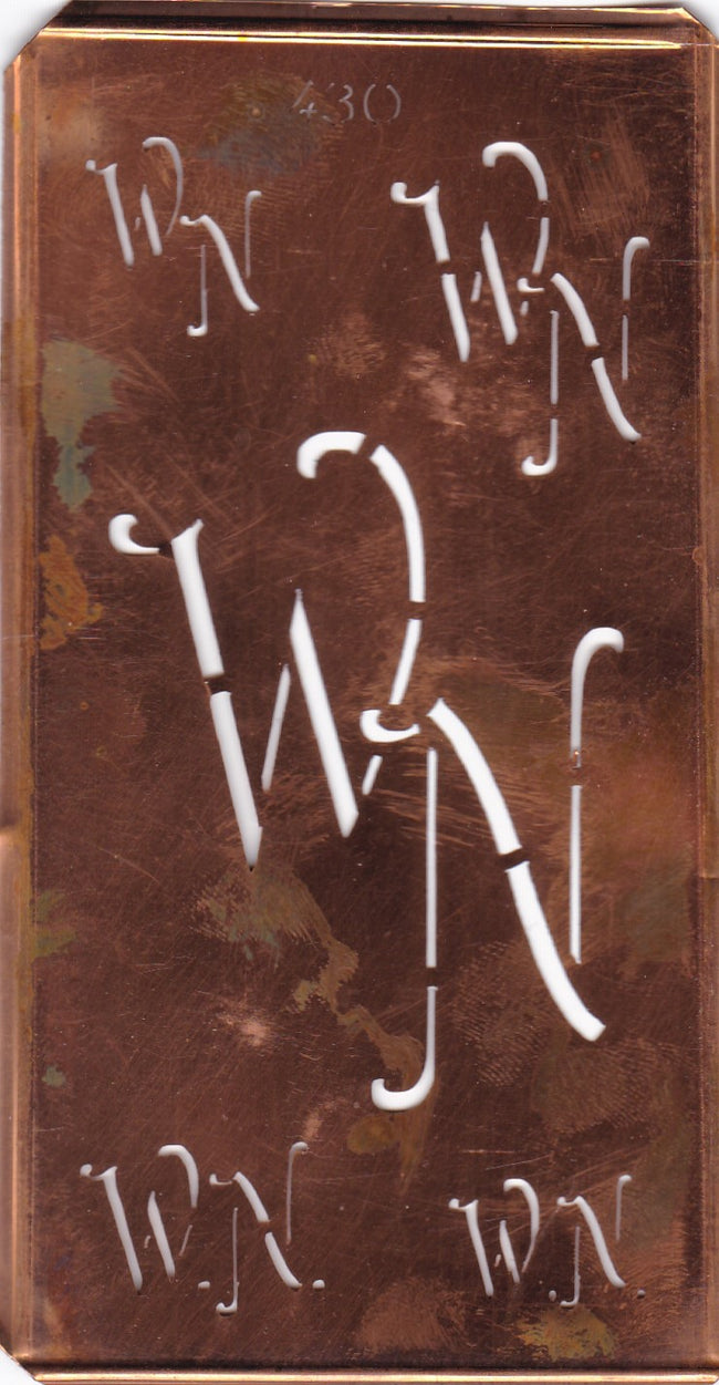 WN - Schablone mitMonogramm in 5 verschiedenen Größen
