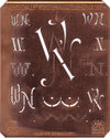 WN - Alte Kupferschablone mit 7 verschiedenen Monogrammen
