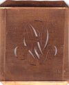 WN - Hübsche alte Kupfer Schablone mit 3 Monogramm-Ausführungen