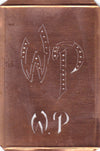 WP - Interessante alte Kupfer-Schablone zum Sticken von Monogrammen