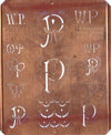 WP - Uralte Monogrammschablone aus Kupferblech