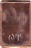 WT - Interessante alte Kupfer-Schablone zum Sticken von Monogrammen