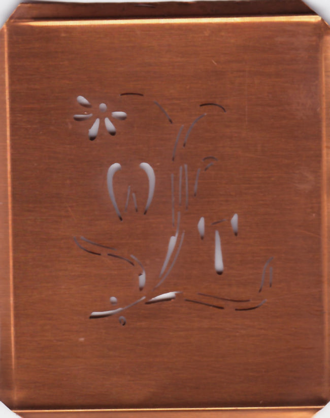 WT - Hübsche, verspielte Monogramm Schablone Blumenumrandung