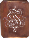 WT - Alte Monogramm Schablone mit Schnörkeln