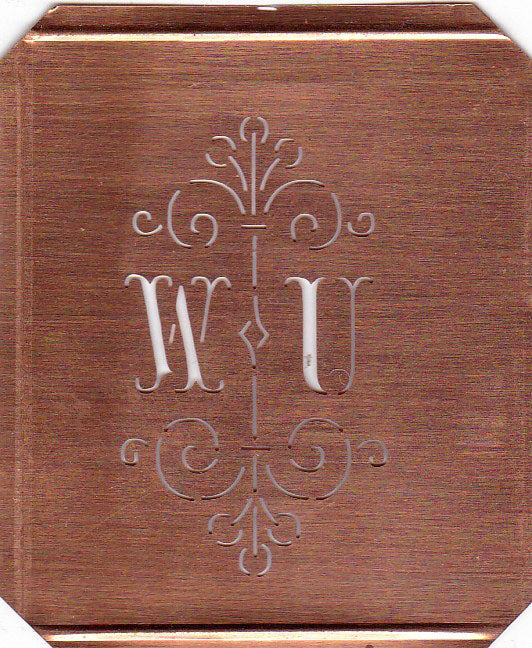 WU - Besonders hübsche alte Monogrammschablone