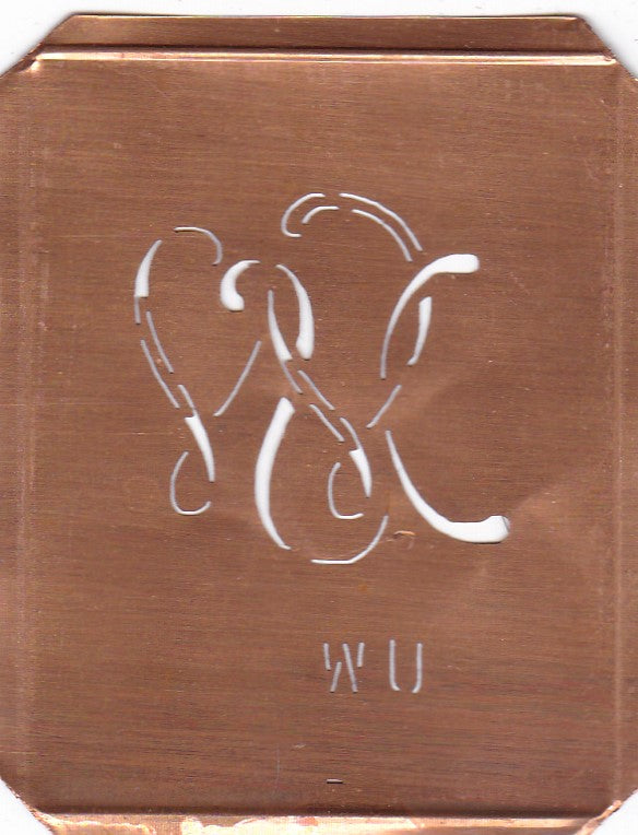 WU - 90 Jahre alte Stickschablone für hübsche Handarbeits Monogramme