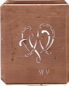 WV - 90 Jahre alte Stickschablone für hübsche Handarbeits Monogramme