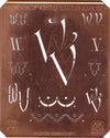 WV - Alte Kupferschablone mit 7 verschiedenen Monogrammen