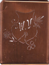 WV - Seltene Stickvorlage - Uralte Wäscheschablone mit Wappen - Medaillon