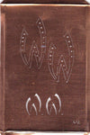 WW - Interessante alte Kupfer-Schablone zum Sticken von Monogrammen