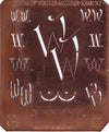 WW - Alte Kupferschablone mit 7 verschiedenen Monogrammen