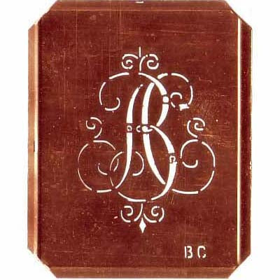 BC - Alte, verschlungene Monogramm Schablone