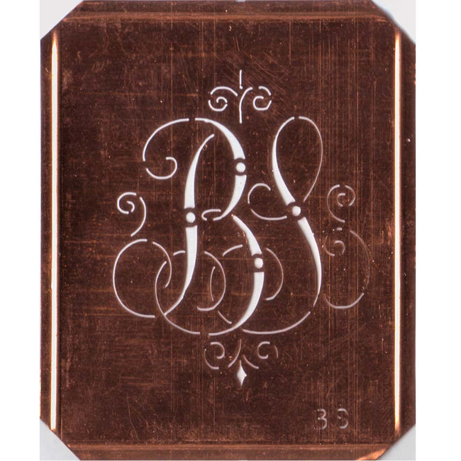 BS - Schöne alte, verschlungene Monogramm Schablone