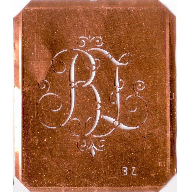 BZ - Schöne alte, verschlungene Monogramm Schablone