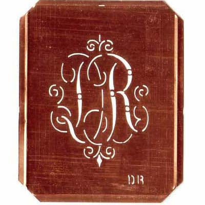 DR - Schöne alte, verschlungene Monogramm Schablone