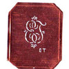 ET - Kupferschablone mit kleinem verschlungenem Monogramm