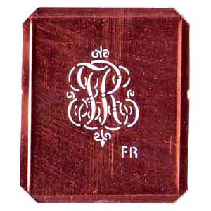 FR - Kupferschablone mit kleinem verschlungenem Monogramm