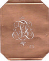 FZ - Kupferschablone mit kleinem verschlungenem Monogramm