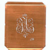 JN - Kupferschablone mit kleinem verschlungenem Monogramm