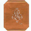 LA - Kupferschablone mit kleinem verschlungenem Monogramm