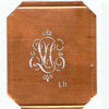 LU - Kupferschablone mit kleinem verschlungenem Monogramm