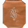 LV - Kupferschablone mit kleinem verschlungenem Monogramm