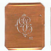 OE - Kupferschablone mit kleinem verschlungenem Monogramm