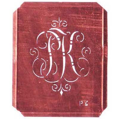 PK - Schöne alte, verschlungene Monogramm Schablone