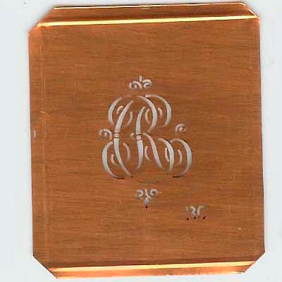 RC - Kupferschablone mit kleinem verschlungenem Monogramm