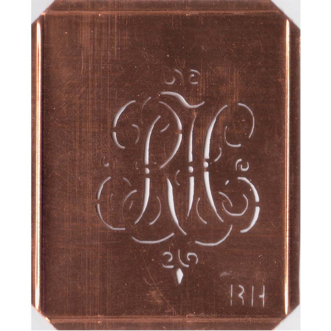 RH - Schöne alte, verschlungene Monogramm Schablone